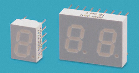 Broadcom - HDSP-F153 - Broadcom 1ַ 7  ɫ LED  HDSP-F153, 15 mcd, ҲС, 10.16mmַ, ͨװװ		