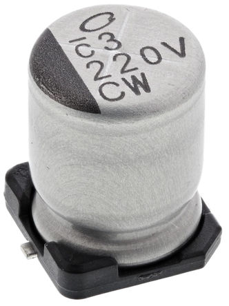 Nichicon - UCW1V221MNL1GS - Nichicon CW ϵ 35 V ֱ 220F SMD  UCW1V221MNL1GS, 20%ݲ, +105C		