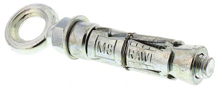 Rawl Fixings - 44437 - Rawl Fixings 87mm长 M8 钢 膨胀螺丝眼环螺栓 44437, 14mm固定孔直径		