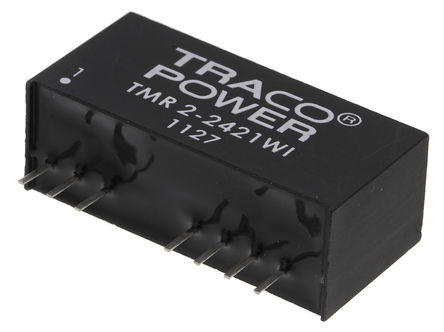 TRACOPOWER - TMR 2-2421WI - TRACOPOWER TMR 2WI ϵ 2W ʽֱ-ֱת TMR 2-2421WI, 9  36 V ֱ, 5V dc, 200mA, 1.5kV dcѹ, 73%Ч		