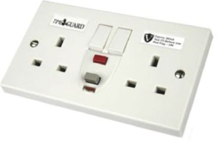 Theben / Timeguard - RCD06WPV - Theben / Timeguard Valiance ϵ BS ׼ 13A ɫ ؼȩ RCD  RCD06WPV, ̰忪, 2 30mA,  145mm  85mm, 230V ac		