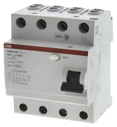 ABB - 2CSF204006R1400 - ABB FH200 ϵ 4 AC ʣ· 2CSF204006R1400, 40A, 30mAբ		