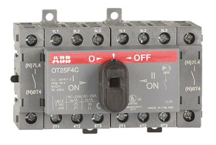 ABB - OT25F4C - ABB 4 DIN 찲װ ۶ϸ뿪 1SCA104877R1001, 4 , 25 A		