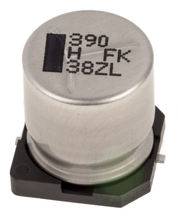 Panasonic - EEVFK1H391Q - Panasonic FK SMD ϵ 50 V ֱ 390F SMD  EEVFK1H391Q, 20%ݲ, 120m(ֵ), +105C		