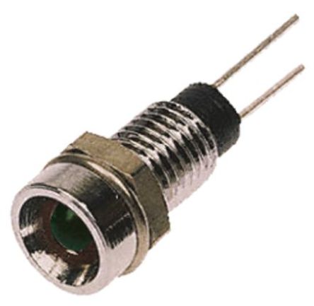 Bulgin - DX1116/GN - Bulgin DX1116/GN 4 mm  ɫ LED ָʾ, ߽Ӷ, 6.1mmװ׳ߴ, 2.1 V		