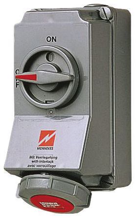 Mennekes - 7285 - Mennekes ɫ IP67 ֱ л 3PN+E  7285 , ӵλ 6h,  16A, 400 V		