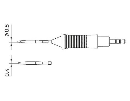 Weller - T0054460999N - Weller RT ϵ RT 9, 0.8 mm ֱ ͷ, ʹWMRP ΢ͺӱ		