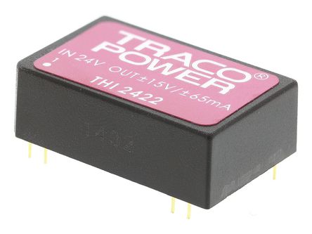 TRACOPOWER - THI 2422 - TRACOPOWER THI ϵ 2W ʽֱ-ֱת THI 2422, 21.6  26.4 V ֱ, 15V dc, 65mA, 2.5kVѹ, 58%Ч		