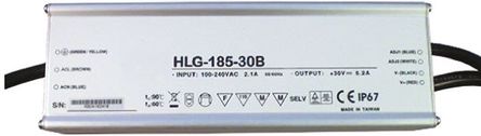 Mean Well - HLG-185-36B - Mean Well LED  HLG-185-36BRS, 127  370 V ֱ90  264 V , 36V, 5.2A, 187.2W		