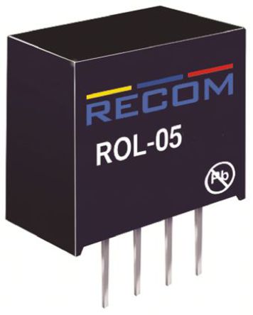 Recom - ROL-0512S - Recom ROL ϵ 0.5W ʽֱ-ֱת ROL-0512S, 4.5  5.5 V ֱ, 12V dc, 42mA		