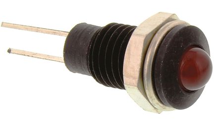 Bulgin - DX1119/RD - Bulgin DX1119/RD 4 mm ͹ ɫ LED ָʾ, ߽Ӷ, 6.1mmװ׳ߴ, 2 V		