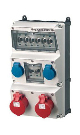 Mennekes - 930002RS - Mennekes IP44 ɫɫ 5  4  16A ϵԪ 930002RS, 400V, 225 x 390 x 209mm		