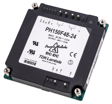 TDK-Lambda - PH-150-F-48-24 HFP - TDK-Lambda 150W ʽֱ-ֱת PH-150-F-48-24 HFP, 36  76 V ֱ, 24V dc, 6.3A, 3kV acѹ		