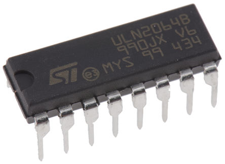 STMicroelectronics - ULN2064B - STMicroelectronics ULN2064B NPN ֶپܶ, 1.75 A, Vce=50 V, 16 PDIPװ		