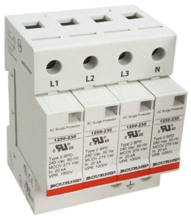 Bourns - 1250-4S-230 - Bourns 1250 ϵ 415 V  50kA 4  1250-4S-230, DIN 찲װ, 72 x 67 x 90mm		