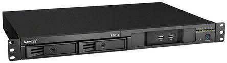Synology - RS214 - Synology RackStation RS214 ܰװ 總Ӵ洢 (NAS) RS214, 2 ߼, 2 x USB 2.02 x USB 3.0 ˿		
