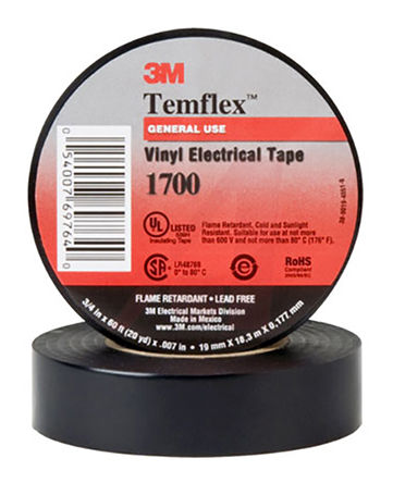 3M - 1700-SLP - 3M Temflex? 1700 ɫ PVC Ե 1700-SLP, 3000Vѹ, 10m x 19mm x 0.18mm		