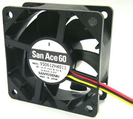 Sanyo Denki - 9S0612S4011 - Sanyo Denki S ϵ 2.40W 12 V ֱ  9S0612S4011, 44m3/h, 5000rpm, 60 x 60 x 25mm		