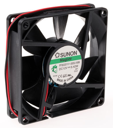Sunon - PF80201V1-000U-A99 - Sunon PF ϵ 3.42W 12 V ֱ  PF80201V1-000U-A99, 90m3/h, 4600rpm, 80 x 80 x 20mm		