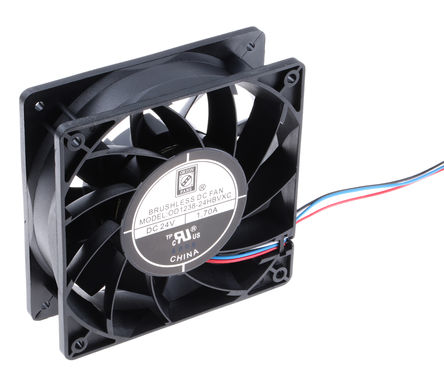 RS Pro - OD1238-24HB-VXC10A - RS Pro OD1238 ϵ 40.8W 24 V ֱ  OD1238-24HB-VXC10A, 384m3/h, 5000rpm, 120 x 120 x 38mm		