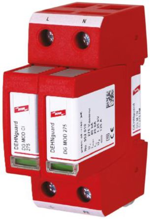 Dehn - DG M TN CI 275 FM - Dehn DG ϵ 275 V  25kA 2 ͵ӿŵ DG M TN CI 275 FM, DIN 찲װ, 36 x 73 x 90mm		