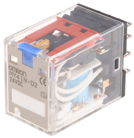 Omron - MY4IN-D2 DC24(S) - Omron MY4IN-D2 DC24(S) 4 ˫ DIN Rail Ǳ̵, 5 A, 24V dc		