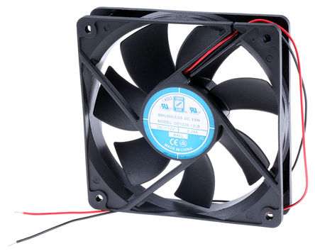 RS Pro - OD1225-12LB - RS Pro OD1225 ϵ 3W 12 V ֱ  OD1225-12LB, 122.4m3/h, 1800rpm, 120 x 120 x 25mm		