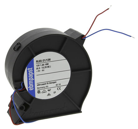 ebm-papst - RL65-21/12H - ebm-papst RL65 ϵ ʽ ķ RL65-21/12H, 12 V ֱ, 61m3/h, 93.5 x 97 x 33mm		
