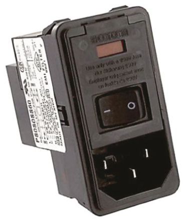 TE Connectivity - PS0S0SS60 - TE Connectivity Ƕʽ C14 IEC ˲ ͷ PS0S0SS60, ζ˽, 6A, 250 V 		