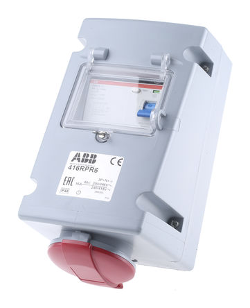 ABB - 2CMA168278R1000 - 416RPR6 - ABB Easy & Safe ϵ ɫ 3P+N+E RCD 氲װ  2CMA168278R1000 - 416RPR6, 16A, 346  415 V, IP44		