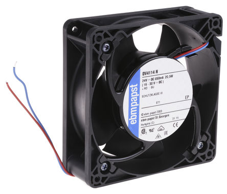 ebm-papst - DV4114N - ebm-papst DV4100 ϵ 20.5W 24 V  DV4114N, 280m3/h, 6000rpm, 119 x 119 x 38mm		