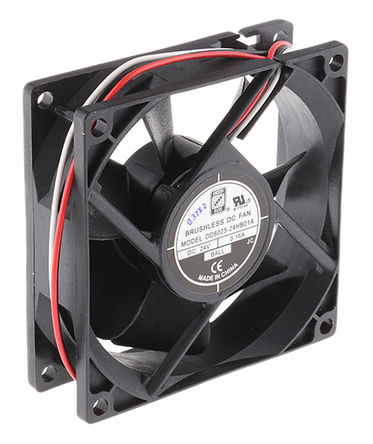 RS Pro - OD8025-24HB01A - RS Pro OD8025 ϵ 2.41W 24 V ֱ  OD8025-24HB01A, 68m3/h, 3100rpm, 80 x 80 x 25mm		