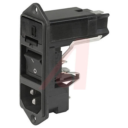 Schurter - KD14.1101.109 - Schurter Ƕʽ C14 ͷ IEC  KD14.1101.109, ۶ߴ5 x 20 mm, 6.3 x 32 mm, Ӷ˽, 10A, 250 (IEC) V 125 V 		