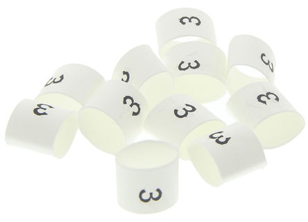 TE Connectivity - TRSA-1019/E/1/3 - TE Connectivity 100װ ɫ ̶ ±ʶ TRSA-1019/E/1/3, 2  6mmֱ, ӡ"3"ͼ		