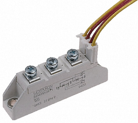 Semikron - SKKH 57/16 E - Semikron SKKH 57/16 E SCR /բģ SCR, 50A, Vrev=1600V 15mA, 5 Semipack1װ		