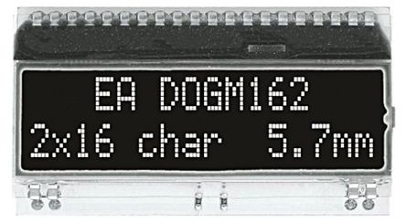 Electronic Assembly - EA DOGM162S-A - Electronic Assembly ͸ʽ ĸ LCD ɫʾ EA DOGM162S-A, 216ַ, 4λ8λSPI ӿ		