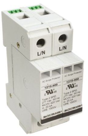 Bourns - 1210-2S-400 - Bourns 1210 ϵ 600 V  100kA 2  1210-2S-400, DIN 찲װ, 36 x 67 x 90mm		