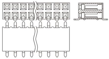 Samtec - SSM-110-L-DH - Samtec SSM ϵ 2 20· ֱ 2.54mmھ װ ӡˢ· SSM-110-L-DH, Ӷ˽, ԰		