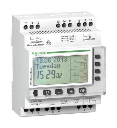 Schneider Electric - CCT15940 - Schneider Electric 4ͨ DIN 쿪 CCT15940, գСʱλ, 230 V Դ		