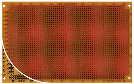 Roth Elektronik - RE323-HP - Roth Elektronik RE323-HP,  DIN 41612 D/E/F Eurocard PCB, FR2ȼ, 32 x 55, 1mmֱ, 2.54 x 2.54mm׼, 160 x 100 x 1.5mm		