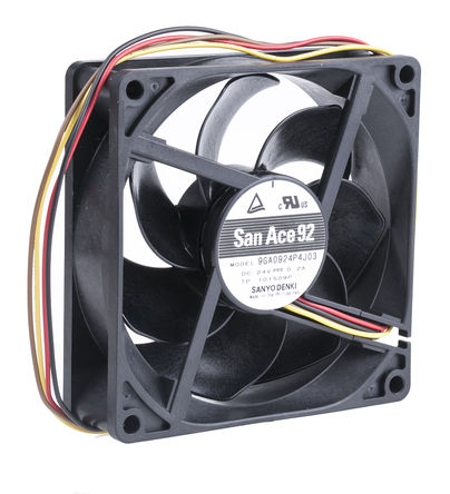 Sanyo Denki - 9GA0924P4J03 - Sanyo Denki GA ϵ 4.8W 24 V ֱ  9GA0924P4J03, 132m3/h, 5000rpm, 92 x 92 x 25mm		