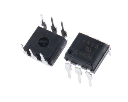 Vishay - 4N26 - Vishay 光耦 4N26, 直流输入, 晶体管输出, 6引脚 PDIP 封装		
