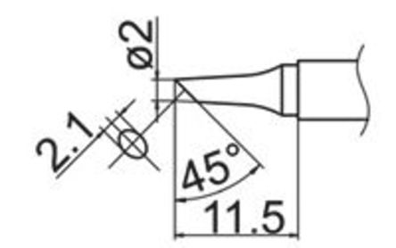 Hakko - T12-BC2 - Hakko T12 ϵ, 2 mm 45 Բ ͷ		