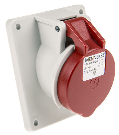 Mennekes - 1467 - Mennekes ɫ 4P ҵԴ 20 ° 尲װ  1467, 16A, 400 V, IP44		