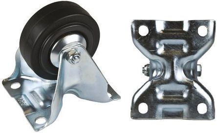 Tente - 3478PVO080P62PAF - Black rubber tyre fixed castor,80mm 70kg		