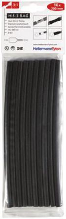 HellermannTyton - 308-30610 - HellermannTyton ɫ ϩ ׹ HIS-3 BAG 6/2 BLACK, 3:1, 6mmֱ, 20cm		