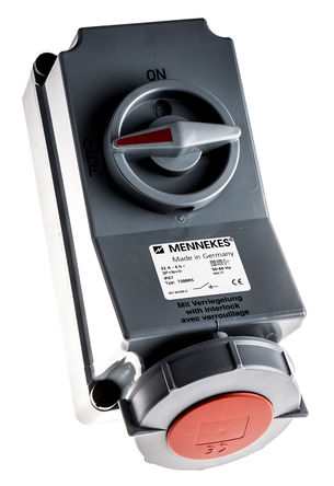 Mennekes - 7288 - Mennekes ɫ IP67 ֱ л 3PN+E  7288 , ӵλ 6h,  32A, 400 V		