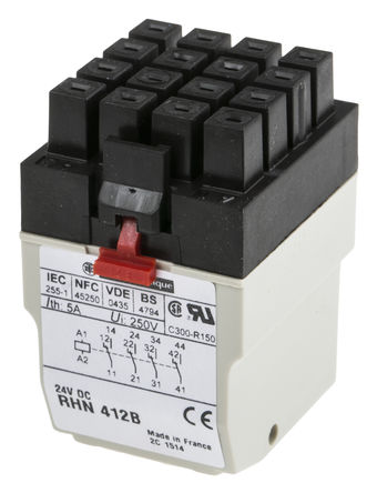 Schneider Electric - RHN412B - Schneider Electric RHN412B 4 ˫ Ǳ̵, 5 A, 24V dc		