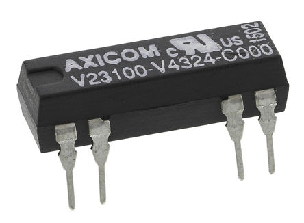 TE Connectivity - 4-1393763-0 - TE Connectivity 4-1393763-0 单刀双掷 簧片继电器, 1.2 A, 24V dc, 19.3 x 6.4 x 5.7mm		