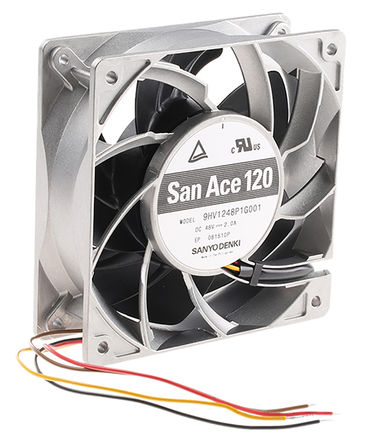 Sanyo Denki - 9HV1248P1G001 - Sanyo Denki HV ϵ 96W 48 V ֱ  9HV1248P1G001, 498m3/h, 11500rpm, 120 x 120 x 38mm		